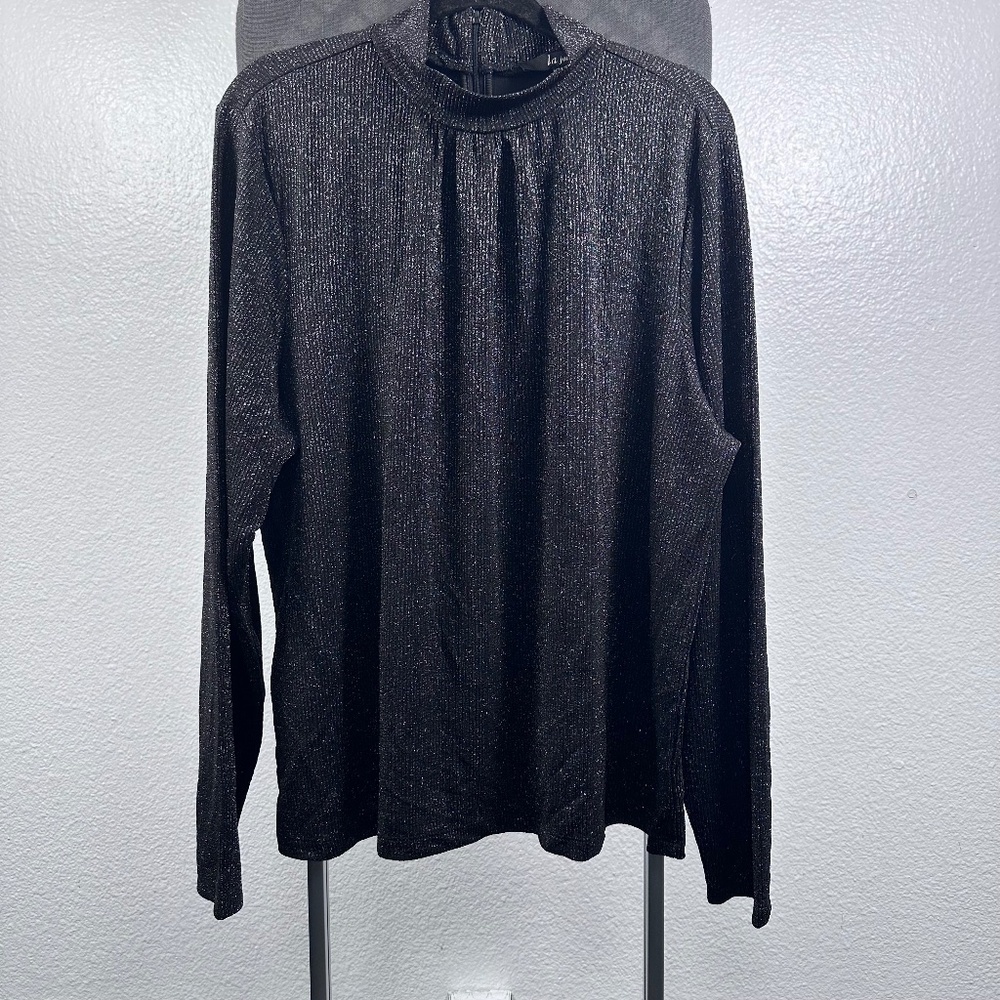 La Joie Sparkly Black Long Sleeve Turtleneck Size‎ 3X